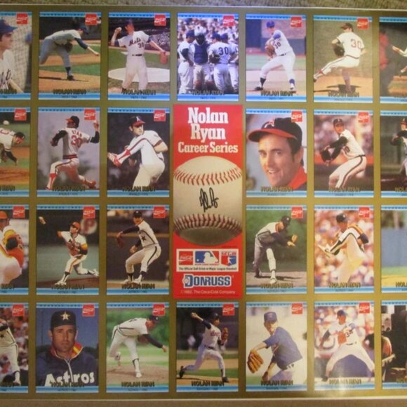 Nolan Ryan BaseBall Vtg. SportsCard Donruss/Coca Cola/7-11 Promo Sheet 1992 - Picture 2 of 4